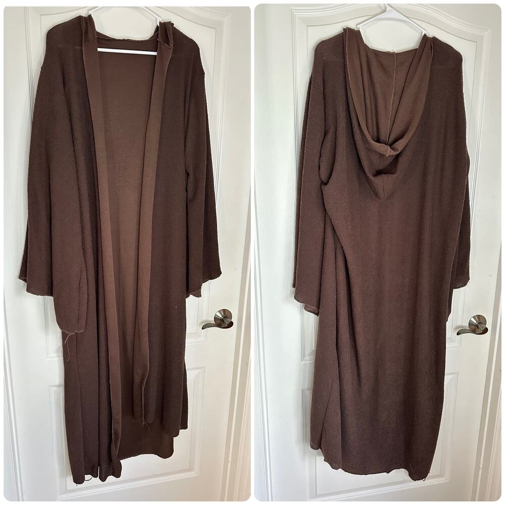 Star Wars Jedi Cosplay Robe - Brown Hooded Costume Cloak (Obi-Wan/Anakin Style)